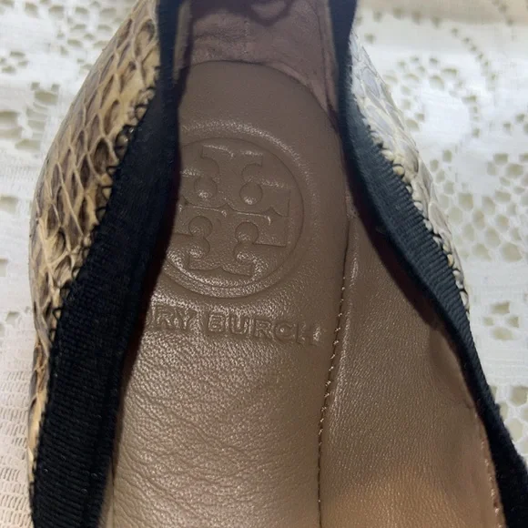 Tory Burch snakeskin ballerina flats size 6.5 - Picture 3 of 7